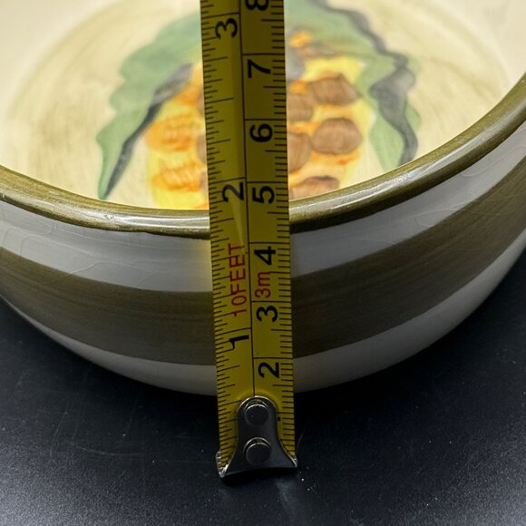 Vintage Hand-Painted Italian Ceramic Oval Serving Dish With Corn Design - Picture 7 of 9